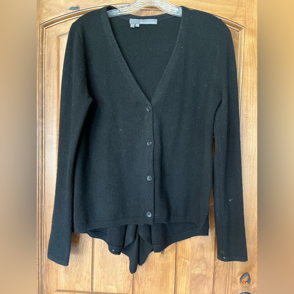 Black Cashmere Cardigan with design details size M